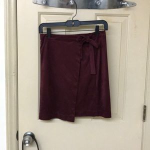 Burgundy velvet wrap skirt